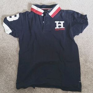 HILFIGER navy blue polo youth v-neck t shirt